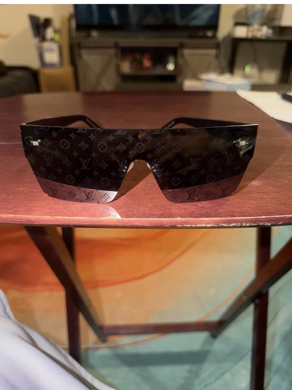 Black Louis Vuitton Monogram Shield Sunglasses for Men